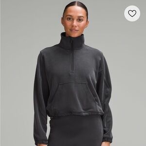 Lululemon Brushed Softstreme Half Zip, Black, Size 8